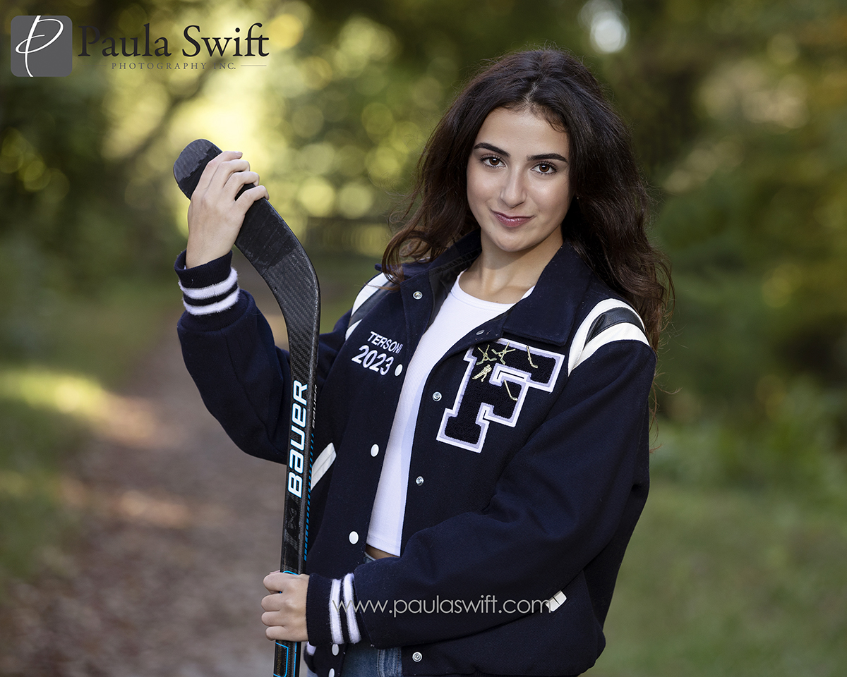 girl hockey player portraits
